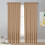 Solid Color Semi-Sheer Polyester Curtains Brown Rod Pocket 4