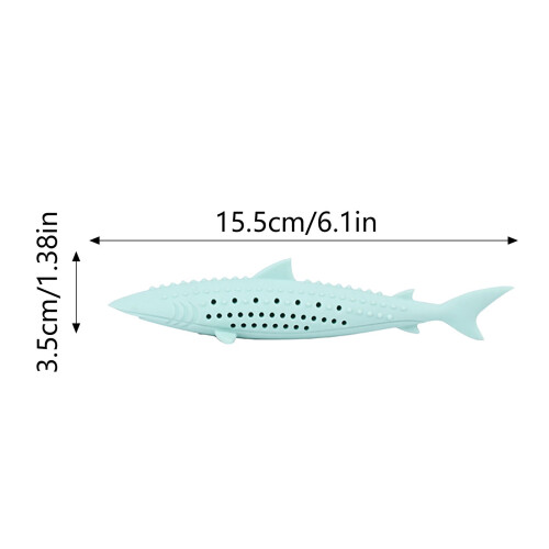 Cat Teething Toy Grey Fish Shape 1 PC 1