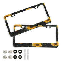 Aluminum License Plate Frame Car Tag Holder 2 Pack Yellow