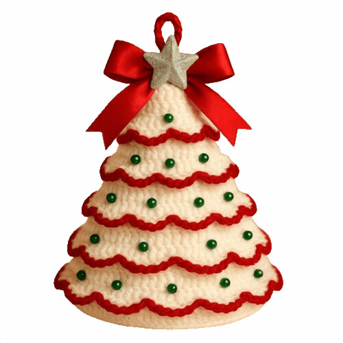 Crochet Christmas Tree Kit for Beginners with Pearl and 1