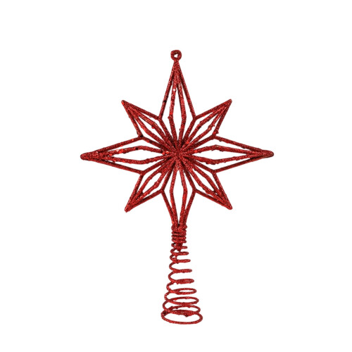Glitter Hollow Star Christmas Tree Topper 1pc 1