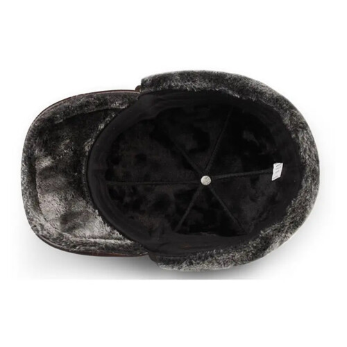 Men's Genuine Leather Bomber Hat Cowhide 1 2