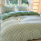 Gingham Duvet Cover Set Full Size Green Plaid Bedding with 5