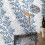Sheer Curtains Blue Leaf Pattern Light Filtering Voile 52"W 5