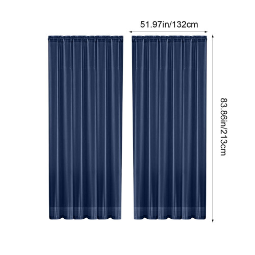 Navy semi-sheer curtains light filtering 83.9 x 52.0 inch 2