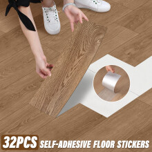32PCS Self-adhesive PVC Flooring Wood Grain Tile Sticker
