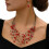 Bohemian Ethnic Necklace and Earring Set Red 2 pcs 2