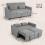 Homcom (Grey) HOMCOM Sofa Bed, 4-in-1 Convertible Pull Out Sleeper Sofa 3