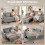 Homcom (Grey) HOMCOM Sofa Bed, 4-in-1 Convertible Pull Out Sleeper Sofa 4