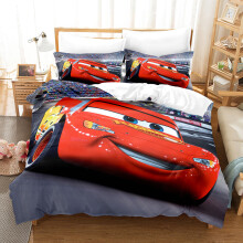 (Double 200x200CM) Pixar Cars Lightning Mcqueen Single Double 3D Duvet Cover Kids Cartoon Quilt Cover