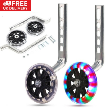 Universal Kids Bicycle LED Training Wheels Stabilisers For 12-20 Inch Bike Cycle