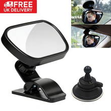 2 in 1 Adjustable Safety Baby Rear View Mirror Car Rearview Back Seat Mirror UK