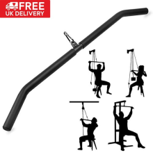 Heavy Duty Lat Pull Down Bar Grip Rod Cable Attachment Gym Fitness Workout UK