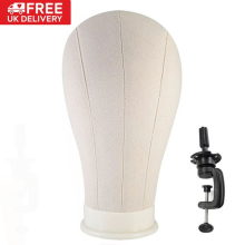 23" Canvas Block Mannequin Head with Table Clamp For Wig Making Display Stand UK