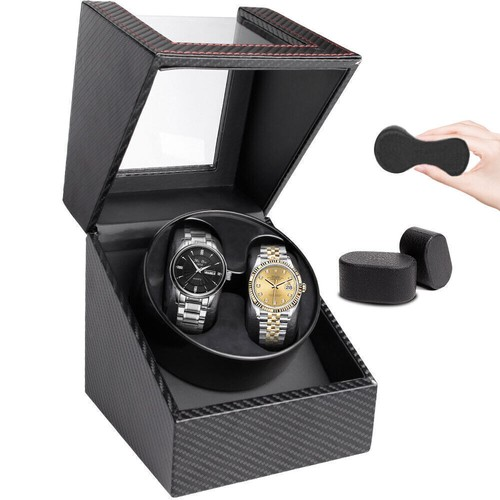 Automatic Double Watch Winder Display Box Rotator Watches Display Case Organizer