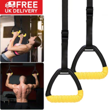 Gymnastic Rings Pull Up Handle With 2 Metre Adjustable Straps Workout Strength