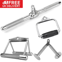 Set of 4 Multi Cable Machine Attachment Pulldown Tricep Press Home Gym Fitness