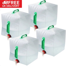 4x 20L Water Carrier Container Foldable Collapsible with Tap Camping Bottle Bag