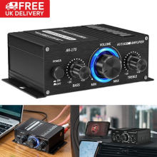 DC 12V HiFi Power Amplifier Mini Stereo Sound Audio Amplifier 2 Channel Car Home