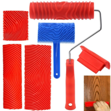 6Pcs Rubber Painting Roller Wood Graining Effects Rolling Tool DIY Craft Home UK