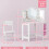 AIYAPLAY Kids Vanity Table and Stool with Lights, Tri-Folding Mirror, White 6