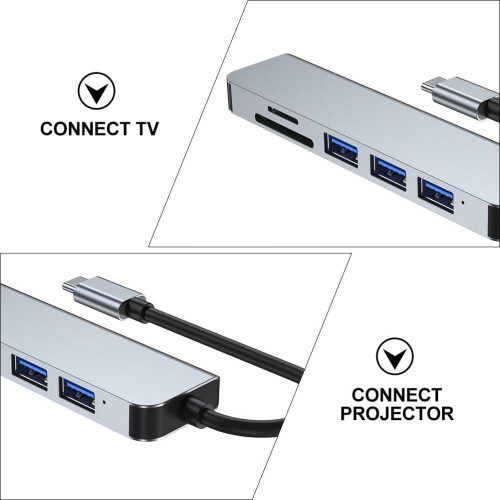 6-Port USB Hub with Video Adapter for Laptop 2