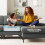 Convertible Sectional Couch Chenille 4 Seater L-Shaped Sofa Set Grey 2