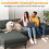 Convertible Sectional Couch Chenille 4 Seater L-Shaped Sofa Set Grey 4