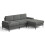Convertible Sectional Couch Chenille 4 Seater L-Shaped Sofa Set Grey 8