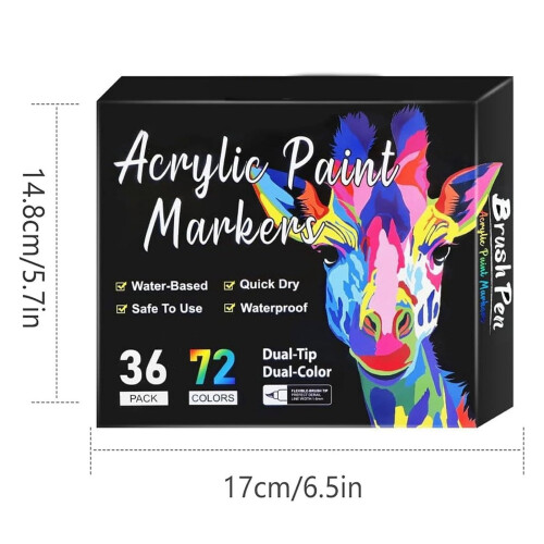 Acrylic Paint Pens Dual Tip 48 Colors 3ml 2