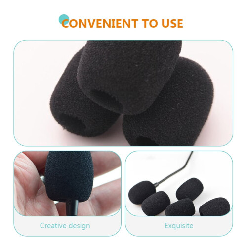 Black Mic Sponge Covers for Lapel Microphone 40 pcs 2
