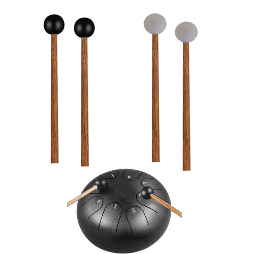 Glockenspiel Drum with Handle and Soft Rubber Mallets 1 Pair 1