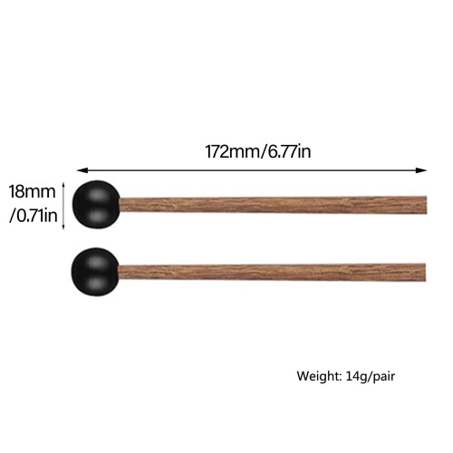 Glockenspiel Drum with Handle and Soft Rubber Mallets 1 Pair 2
