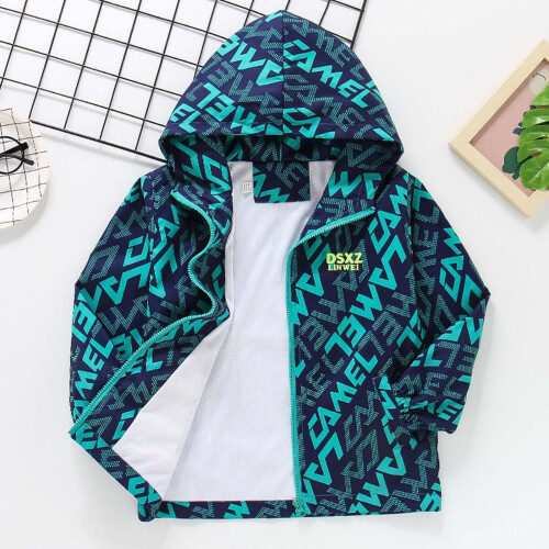 Boys Windbreaker Jacket Lightweight Breathable Outdoor Coat 1
