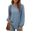 Women's Long Sleeve V-Neck Sweater Blue M 2