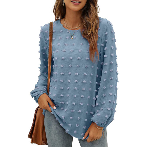 Women's Long Sleeve V-Neck Sweater Blue M 1