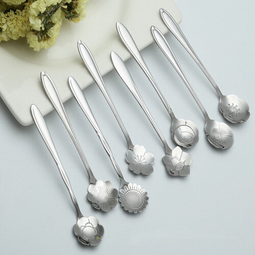 Flower-Shaped Tea Spoon Stainless Steel 1 Pack 2