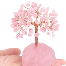 Rose Quartz Crystal Tree,Artificial Crystal and Healing Stone Tree Crystal Stone Tree Gem Tree.Valentine'S Gifts A