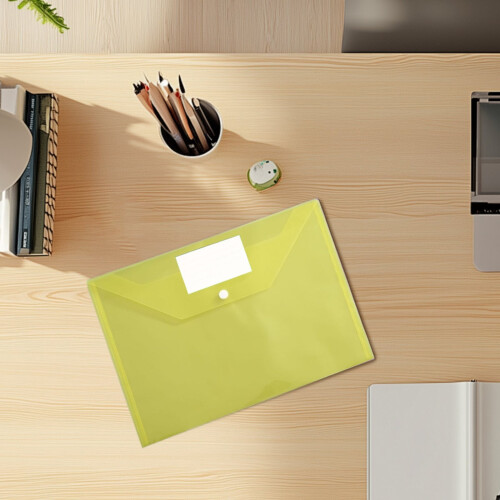 Yellow Transparent Label File Bags PE Envelopes with 2