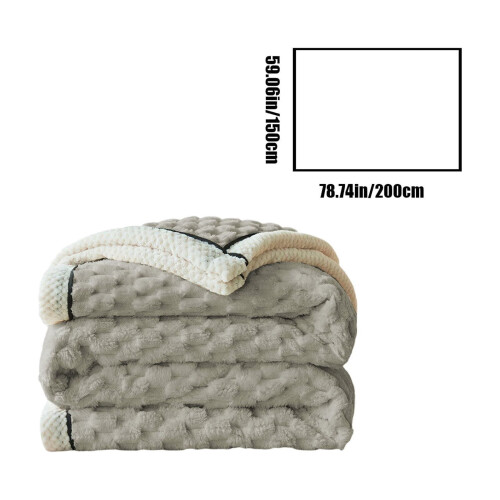 Flannel Fleece Blanket Grey 200x150cm Double Layer 1