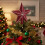 Velvet Glitter Star Tree Topper Red Silver 7.87 inch 5