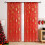 Red sheer Christmas curtains with gold tree pattern 108x52 4