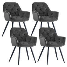(Set of 4 chairs, Grey) 2/4 Dining Chairs Velvet Chairs home & restaurants