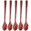 Brown Wooden Spoons Set 5-Piece Dishwasher Safe 4