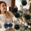 Green Flocked Christmas Balls 10 cm 2 pcs 3