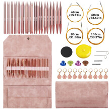 Set van 13 paar verwisselbare rondbreinaalden (3.0-10.0mm) Pink