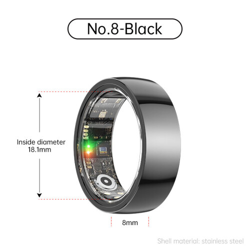 Smart Ring R1000 – Sömnmonitor, Bluetooth 5.0, Blodsyremätare Black 8 2