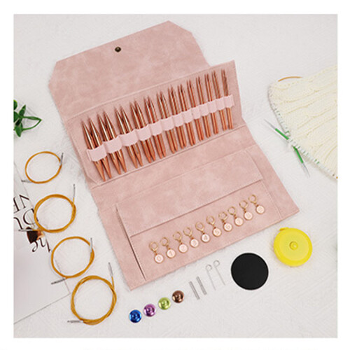13 Paar austauschbare Rundstricknadeln Set (3,0-10,0 mm) Pink 2