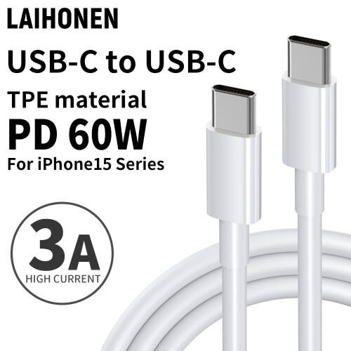 3M Schnellladekabel, 2er-Pack USB C auf USB C Kabel PD 60W 2
