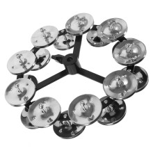 Drum Set Silver Hi-Hat Tambourine with Double-Row Steel